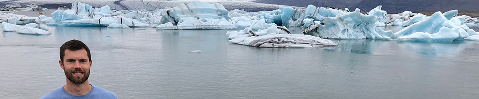 Eric Kennedy at Iceland's Jökulsárlón Glacier River Lagoon